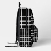 Backpacks white black checkered lines bedrukte rugzak (Links)