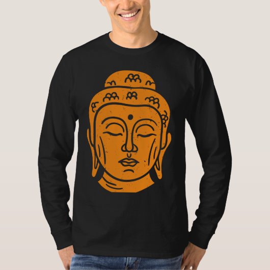 Backprint Buddha Head Buddhist Wisdom T-shirt (Voorkant)