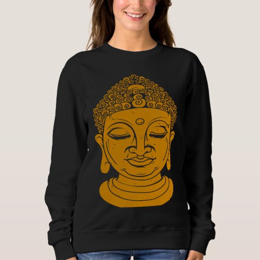 Backprint Buddha Head Meditation and Yoga Trui (Voorkant)