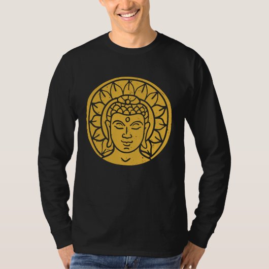 Backprint Buddha Head Spiritual Chi T-shirt (Voorkant)