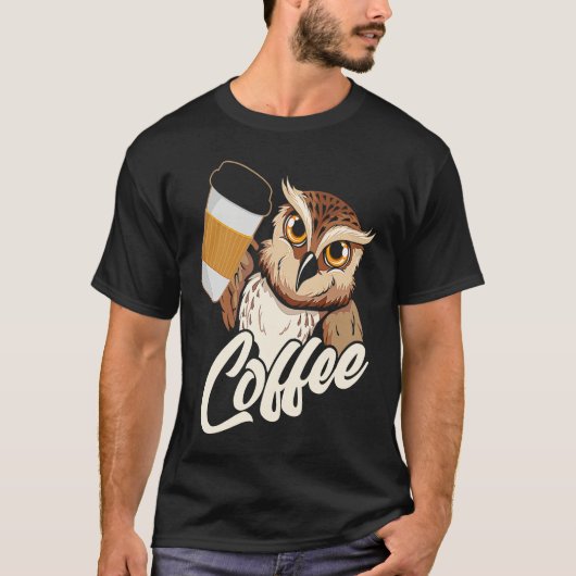 Backprint Coffee Owl T-shirt (Voorkant)