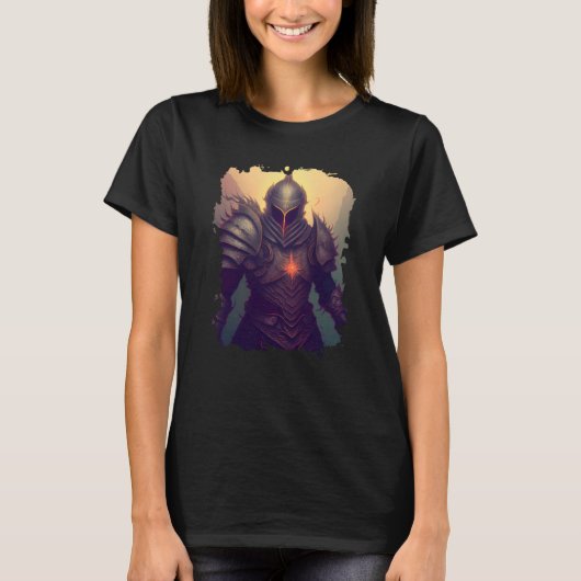 Backprint Epic fantasy knight a hero into the shad T-shirt (Voorkant)