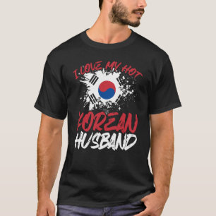 Backprint Ik hou van mijn hot-Koreaans echtgenoot T-shirt