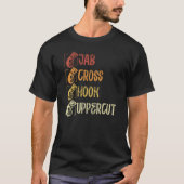 Backprint Jab Cross Hook Uppercut Boxing T-shirt (Voorkant)