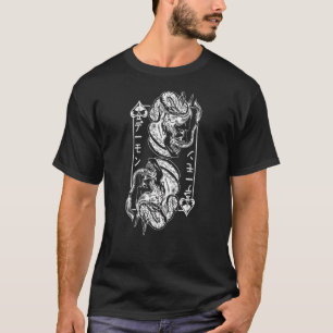 Backprint Japans Oni Masker Demon Masker Samurai O T-shirt