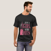 Backprint Just A Girl Who Hits Things Woman Boxing T-shirt (Voorkant volledig)
