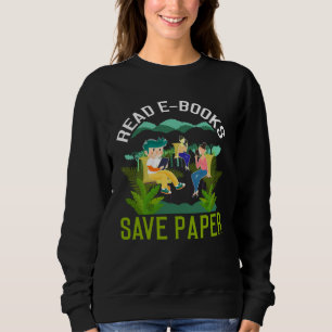 Backprint Lees E-boeken bespaar Papier Bespaar pap Trui