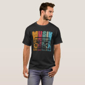 Backprint muziek oude radio en mobiel stereosystee t-shirt (Voorkant volledig)