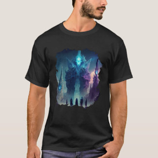 Backprint Mystical alien planet futuristic journey T-shirt
