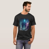 Backprint Mystical alien planet futuristic journey T-shirt (Voorkant volledig)