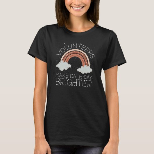 Backprint Volunteers Make Each Day Brighter T-shirt (Voorkant)
