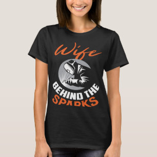 Backprint Vrouw achter de vonken Lasser Vrouw T-shirt