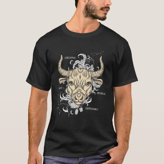 Backprint Zodiac Sign Taurus T-shirt (Voorkant)