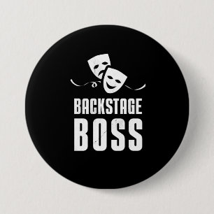 Backstage Boss Theatre Stagehand Crew Ronde Button 7,6 Cm