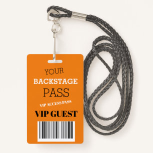 Backstage Music Festival Oranje Access Pass VIP Badge