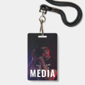Backstage Pass Media ID Badge with Photo (Avant avec lanière)