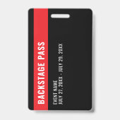 Backstage Pass Media ID Badge with Photo (Arrière)