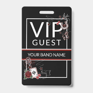 Backstage pass VIP Custom Name Rockabilly Lanyard Badge