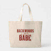 Backwoods Babe Typografie Grote Tote Bag (Achterkant)