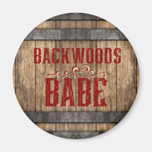 Backwoods Babe Whiskey Keg Magneet (Voorkant)