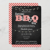 Backyard BaByQ Bash BBQ Baby shower Uitnodiging (Voorkant / Achterkant)