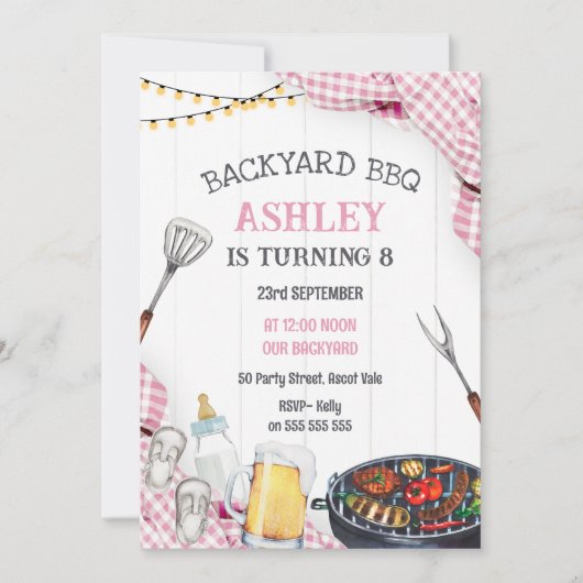 Backyard BBQ Birthday Invitation (Devant)