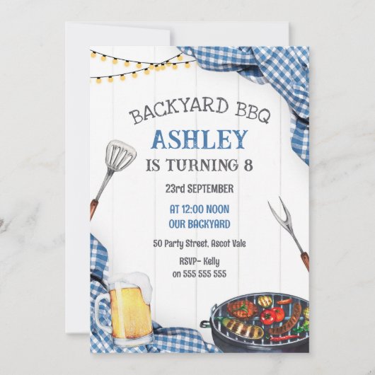 Backyard BBQ Birthday Invitation (Devant)
