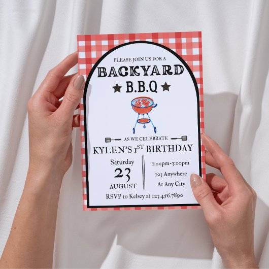 Backyard BBQ Birthday Invitation | Editable 5x7