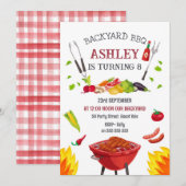 Backyard BBQ Birthday Party Invitation (Devant / Derrière)