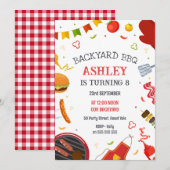 Backyard BBQ Birthday Party Invitation (Devant / Derrière)