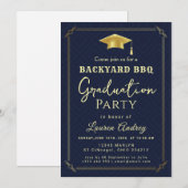 Backyard BBQ Graduation Party Invitation (Devant / Derrière)