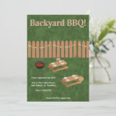 Backyard BBQ Party Invitation Kaart (Staand voorkant)