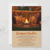 Backyard Bonfire Fall Invitation Kaart (Voorkant)
