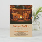 Backyard Bonfire Fall Invitation Kaart (Staand voorkant)