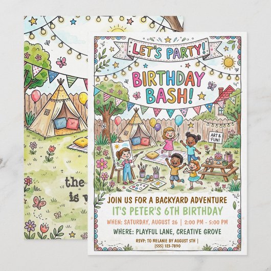 Backyard Campout Party Invitation