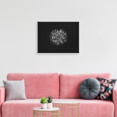 Backyard Flowers In Black & White No 79 Border Canvas Afdruk (Insitu (Woonkamer))