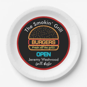 Backyard Grill Master Burgers Papier Borden Papieren Bordje