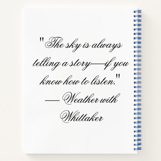 Backyard Meteorology Journal Notitieboek (Achterkant)