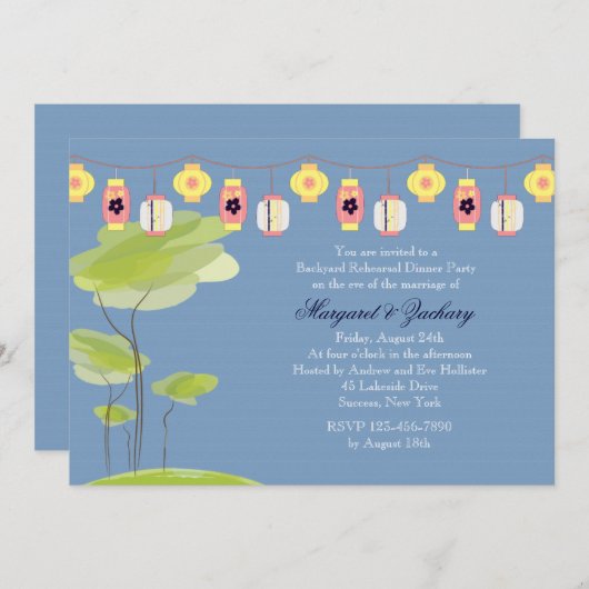 Backyard Soiree Invitation Kaart (Voorkant / Achterkant)