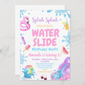 Backyard Water Slide Splash Birthday Party Kaart (Voorkant / Achterkant)