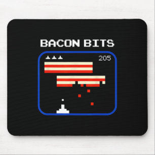 Bacon 8-bits videogame speler Retro Nerd Geek Muismat