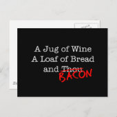 Bacon A Jug of Wine Briefkaart (Voorkant / Achterkant)