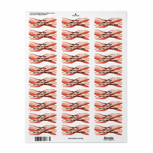 Bacon Adresetiketten Etiket (Full Sheet)