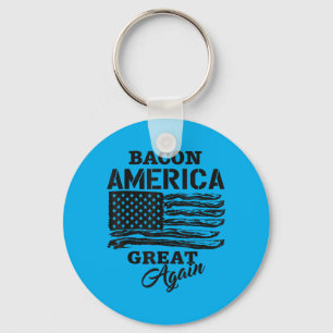 Bacon Amerika Geweldig T-shirt Grappige Barbecue B Sleutelhanger