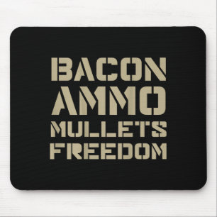 Bacon Ammo Mullets Vrijheid (op achterkant)  Muismat