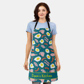 Bacon and Eggs Breakfast Food Patterned Schort (Gedragen)