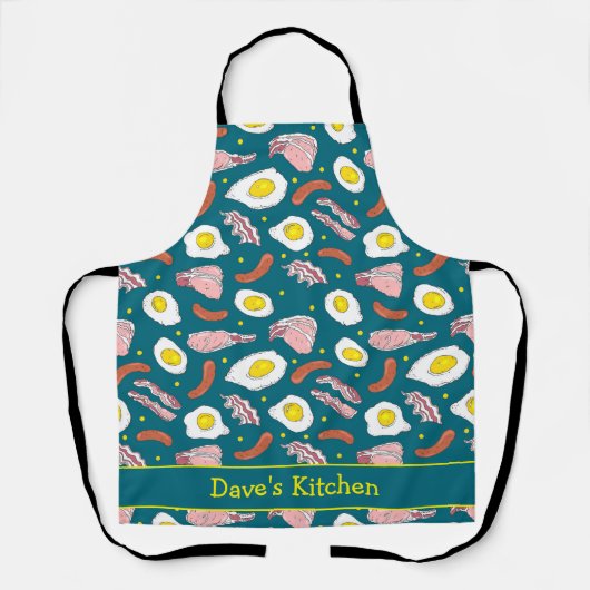 Bacon and Eggs Breakfast Food Patterned Schort (Voorkant)