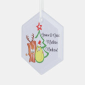 Bacon & Avocado Kerstversiering - Feestelijk Eten Glas Ornament (Voorkant links)