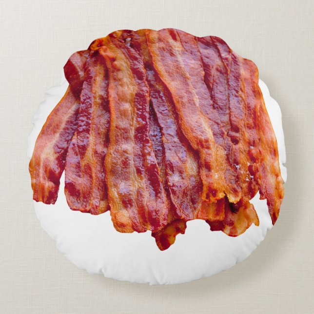 Bacon Bacon Bacon Bacon Rond Kussen (Voorkant)