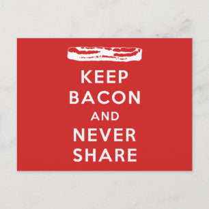 Bacon behouden en nooit delen briefkaart